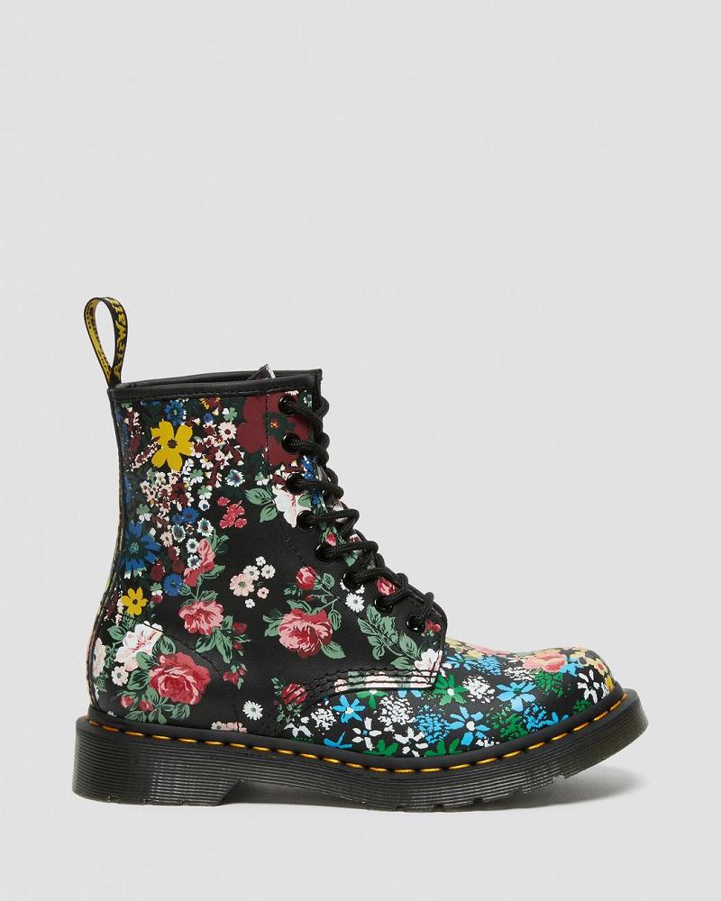 Dr Martens 1460 Pascal Floral Mash Up Leren Veterlaarzen Dames Wit | NL 58UZG